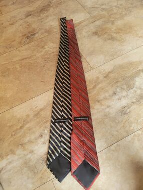 Lot Of 2 Statements Striped Ties Conservative Modern Classic